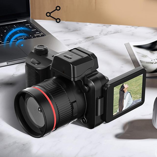 4K Digital Camera with 16X Zoom 2.2in 180 Flip Screen Auto Focus for Photography & Vlogging Compact Design
