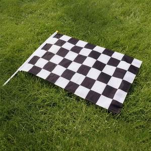Drapeau de course personnalisé à carreaux noirs et blancs en tissu polyester 14 x 21 cm, imperméable, durable et portable - Product Image 5