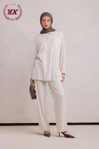 2026 Striped Muslim Prayer <strong>Set</strong> for Women Full Cover Abaya with Matching <strong>Hijab</strong> Islamic Soft Stretch Eid <strong>Gift</strong> - Product Image 2