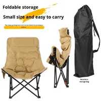 Chaise Lune Portable Légère avec Cadre en Fer Pliable et Inclinable à Trois Niveaux pour le Camping et les Pique-niques
