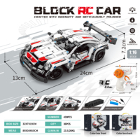 ELI TOYS Juego de Bloques de Construcción de Coche RC de Plástico ABS de 428 Piezas, Escala 1:16, con Alcance de 50 m, Juguete Educativo para Niños