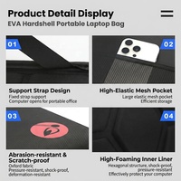 Étui pour ordinateur portable en nylon balistique EVA1680D, rembourrage hexagonal en forme de diamant, antichoc, résistant aux rayures, robuste