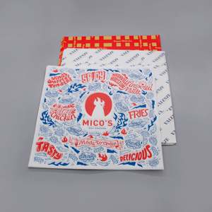 Papier d'emballage pour sandwichs, feuilles de papier ciré rouge, impression personnalisée du logo, antiadhésif, qualité alimentaire, résistant à la chaleur, résistant à la graisse - Product Image 1