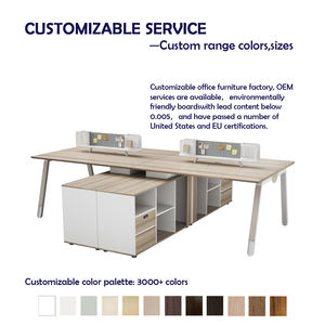 कार्यालय वाणिज्यिक कार्यक्षेत्र के लिए विस्तार योग्य कार्यकारी डेस्क ठोस लकड़ी मॉड्यूलर कार्यालय फर्नीचर - Product Image 4