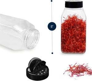 Factory Wholesale Ready to Ship 4Oz Square Glitter Shaker <b>Jars</b> Eco-Friendly PET Plastic Empty <b>Spice</b> <b>Jars</b> Butterfly Cap Packaging - Product Image 2