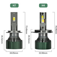 Kit de conversion de phares super lumineux 60W 6000K blanc froid à faisceau haut/bas avec fonction CANBus