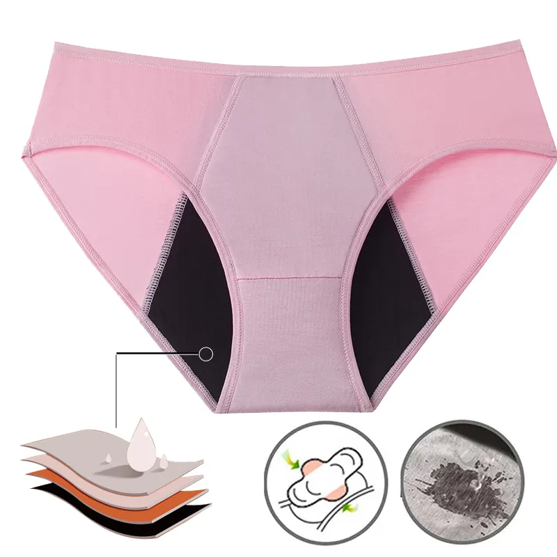 Women Cotton Crotch Extend Liner Menstrual Underwear Period Panties Leakproof Full Cover Menstrual Underwear