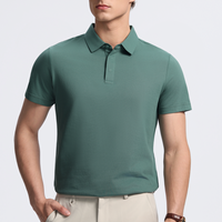 Chemise polo brodée pour hommes, personnalisée, texturée, golf, nautique, polyester, élasthanne, manches courtes, avec col