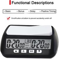 Reloj de ajedrez Digital 3 en 1, reloj de ajedrez profesional portátil multiusos, temporizador de ajedrez Digital, temporizador de juego