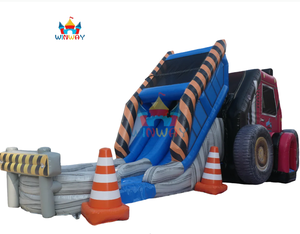 Toboggan aquatique gonflable de qualité commerciale sur le thème du camion de chantier, château gonflable pour enfants et adultes, idéal pour les locations événementielles - Product Image 1
