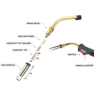 Inwelt bán buôn Đồng Hàn Mẹo <span class=keywords><strong>M6</strong></span> M8 liên hệ với <span class=keywords><strong>tip</strong></span> cho 15ak 24kd 36kd MIG Torch - Product Image 5