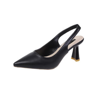 New <b>Ladies</b> Pointed High <b>Heels</b> Women's Stiletto Toe <b>Sandals</b> <b>Lady</b> Rear Hollow Shallow Single Shoes Party <b>Block</b> <b>Heel</b> Women <b>Sandal</b> - Product Image 6