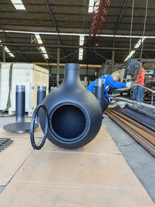 Chimenea Esférica Personalizable para Interiores, <span class=keywords><strong>con</strong></span> Ventana <span class=keywords><strong>de</strong></span> Vidrio, para Calentar <span class=keywords><strong>con</strong></span> <span class=keywords><strong>Leña</strong></span> Real, Colgante y Suspendida - Product Image 4