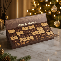 Boîte de calendrier de l'avent de Noël personnalisée de 24 jours, emballage cadeau rigide de qualité supérieure en gros pour les friandises de Noël, les chocolats, les macarons