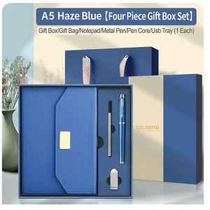 Sang Trọng A5 Kinh Doanh Kế Hoạch Chương Trình Máy Tính Xách Tay Thiết Lập Bút USB Biểu Tượng Tùy Chỉnh Hộp Quà Tặng 100 Trang Loose-Leaf Ràng Buộc Phong Cách Thiết Kế Từ Tính - Product Image 2