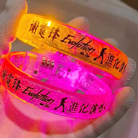 Vente en gros de bracelets clignotants fluorescents en acrylique à LED, accessoires de bar de concert lumineux pour enfants, décorations de fête de Noël amusantes