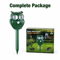 Ahuyentador de Animales Solar Ultrasónico de 5 Niveles con Panel Solar USB-C, Ahuyentador de Plagas con Estaca para Jardín y Patio, Protección Contra Ratas y Pájaros