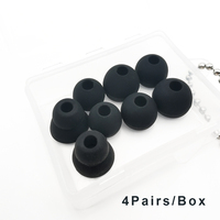 Quatre paires d'écouteurs de remplacement Embout noir en silicone utilisé avec les écouteurs Iem