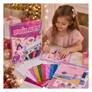 Kit de manualidades con láminas de animales de granja, pegatinas brillantes de aluminio, juego de aprendizaje de motricidad fina, regalo para el aula para estudiantes jóvenes - Product Image 2