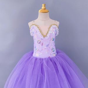 Vestido de Ballet para Niñas, Sin Mangas, con Tul, Lentejuelas y Falda Tutú, Disfraz para Actuaciones de Danza - Product Image 4