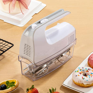 Batteur à œufs électrique portatif Cx-6617, 5 vitesses, avec fouet métallique pour fouetter la pâte et la crème, couleur blanche - Product Image 4