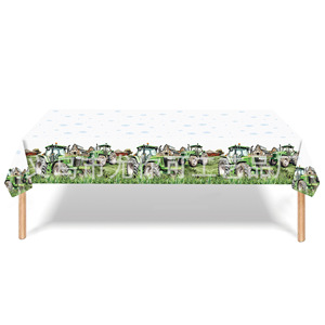 Articles de fête d'anniversaire sur le thème du tracteur : assiettes en papier, gobelets, serviettes, nappe, ensemble de décoration jetable sur le thème de la ferme pour enfants de 5 à 7 ans - Product Image 5