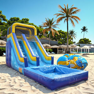 Toboggans aquatiques gonflables commerciaux de grande qualité, assortis aux couleurs, pour sports de plein air, toboggan tropical simple, toboggans aquatiques gonflables pour adultes - Product Image 3