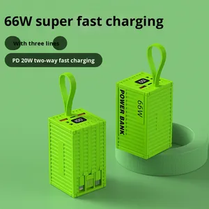 Creative 66W Conteneur Forme Power Bank Câble Intégré 20000mAh Grande <span class=keywords><strong>Batterie</strong></span> En Gros Cadeau <span class=keywords><strong>Portable</strong></span> Chargeur <span class=keywords><strong>pour</strong></span> Téléphone Mobile - Product Image 5