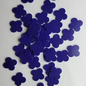 Baixo Preço Sintético Azul Escuro Lapis Lazuli Trevo De Quatro Folhas Gemstone