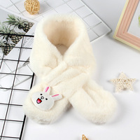 Nouvelle Écharpe Enfant Hiver 2025, Cache-cou Chaud en Fausse Fourrure de Lapin, Écharpe Épaisse en Peluche pour Bébé, Écharpe Pelucheuse à Motif Dessin Animé pour Étudiant
