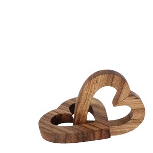 Artesanía de madera en forma de corazón, estilo de corazón quemado, para parejas, decoración del hogar, regalo para el Día de San Valentín, Día de la Madre, Festival Qixi - Product Image 1