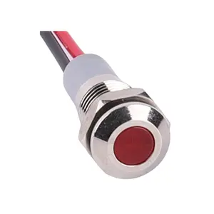 Ddiameter 6mm sinyal Pilot lamba 3V 6V 12V 24V 36V 48V 110V 220V LED nikel kaplama pirinç gösterge ışığı ile 150mm tel