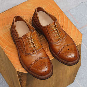 Men's Premium Round Toe Dress Shoes with Goodyear Welted Leather <b>Sole</b> - Perfect for Office & Casual Wear - Product Image 5