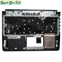 Clavier rétroéclairé UK GR SP pour ASUS FX505DD FX505DY FX505GT 90NR01A2-R31UK1 90NR01A2-R31GE1 avec repose-poignets et touches rouges – Nouveau