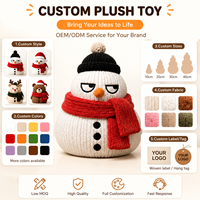 Bonhomme de neige de Noël personnalisé en laine, jouet en peluche, fabrication directe d'usine, OEM ODM, fabricant d'animaux en peluche, vente en gros, faible MOQ, peluche amusante