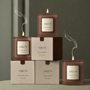Bougie parfumée en cire de soja AIKUN, romantique, luxueuse, dans un bocal en verre délicat, pour la décoration de la maison, Thanksgiving, mariage, Noël - Product Image 1