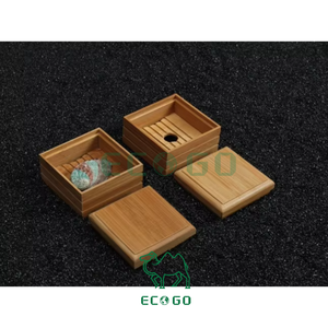 จานสบู่ไม้ไผ่ธรรมชาติกล่องสบู่ไม้ไผ่พร้อมฝาปิดถาดวางสบู่ที่วางไม้ไผ่ - Product Image 6