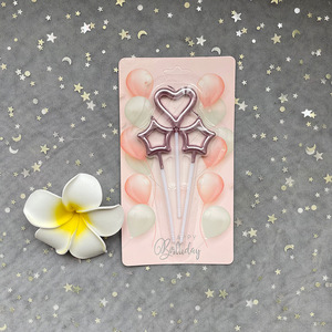 เทียนเค้กวันเกิดรูปหัวใจและดาว, ชุดเทียนประดับสำหรับวันเกิดวันครบรอบแต่งงานวันวาเลนไทน์ - Product Image 4