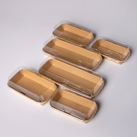 Boîte à sushi Nori avec couvercle transparent en PET, conteneur jetable pour rouleaux de sushi, pour les plats à emporter à base d'algues japonaises, vente en gros, livraison rapide