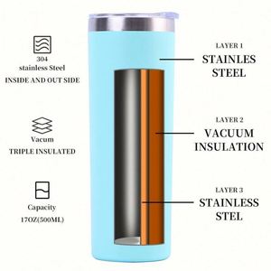 แก้วเก็บความเย็นสแตนเลสแบบตรง ขนาด 20 ออนซ์ ผนังสองชั้น เคลือบสีฝุ่น พร้อมฝาปิดและหลอดดูด สำหรับสกรีนโลโก้เอง - Product Image 2