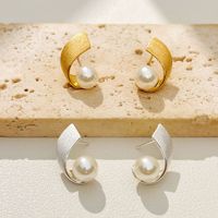 Boucles d'oreilles clous en cuivre électroplaqué brossé, spirales, accessoires d'oreille, sensation de luxe léger, boucles d'oreilles haut de gamme, mode de niche