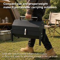 Barbecue portable multifonctionnel au charbon de bois, fumoir de table pour le camping en plein air