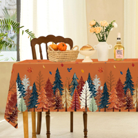 Nappe de table Huancai pour fête de Thanksgiving, motif arbre aquarelle d'automne, nappe en plastique jetable pour fournitures de fête d'automne
