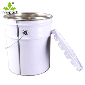 Heavy Duty 15L <strong>White</strong> Metal Bucket with Handle Lever Lock Lid Heavy Duty 15L Industrial Storage Pail for <strong>Paint</strong> - Product Image 5