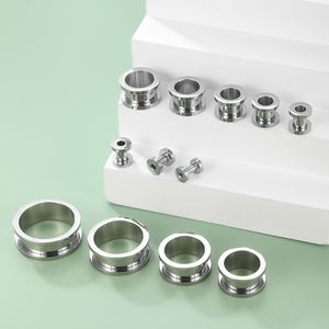 Joyería de perforación de titanio, medidores de oreja acampanados dobles, expansor de túnel, pendientes de tapón - Product Image 4