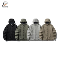 Veste softshell à capuche pour homme, légère, entièrement zippée, coupe-vent pour sports de plein air, trekking, logo personnalisé OEM ODM