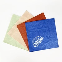 Serviettes en papier imprimées à l'or, 3 plis, carrées, pour décoration de table, avec logo personnalisé, serviettes en papier colorées pour mariage et fête