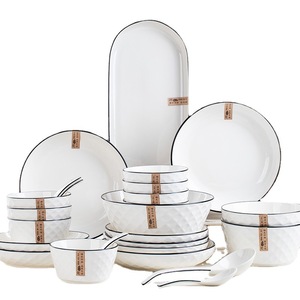 Wholesale <b>Set</b> <b>8</b>/10/16pcs White Porcelain Country-Style <b>Dinnerware</b> Includes Ceramic Plates Dishes Home Party Restaurant Storage - Product Image 4