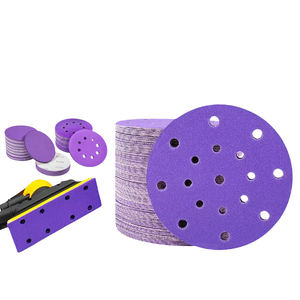 6 Zoll 1,2mm mittlere Härte 15/17-Loch-Purpur-Keramik-Schleifscheibe P240 für Autolack-und Holz veredelung - Product Image 1