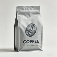 Sacs d'emballage personnalisés pour café et aliments pour animaux de compagnie, avec valve, fermeture éclair, soufflet latéral, fond plat, étanches, 250g 500g, noirs